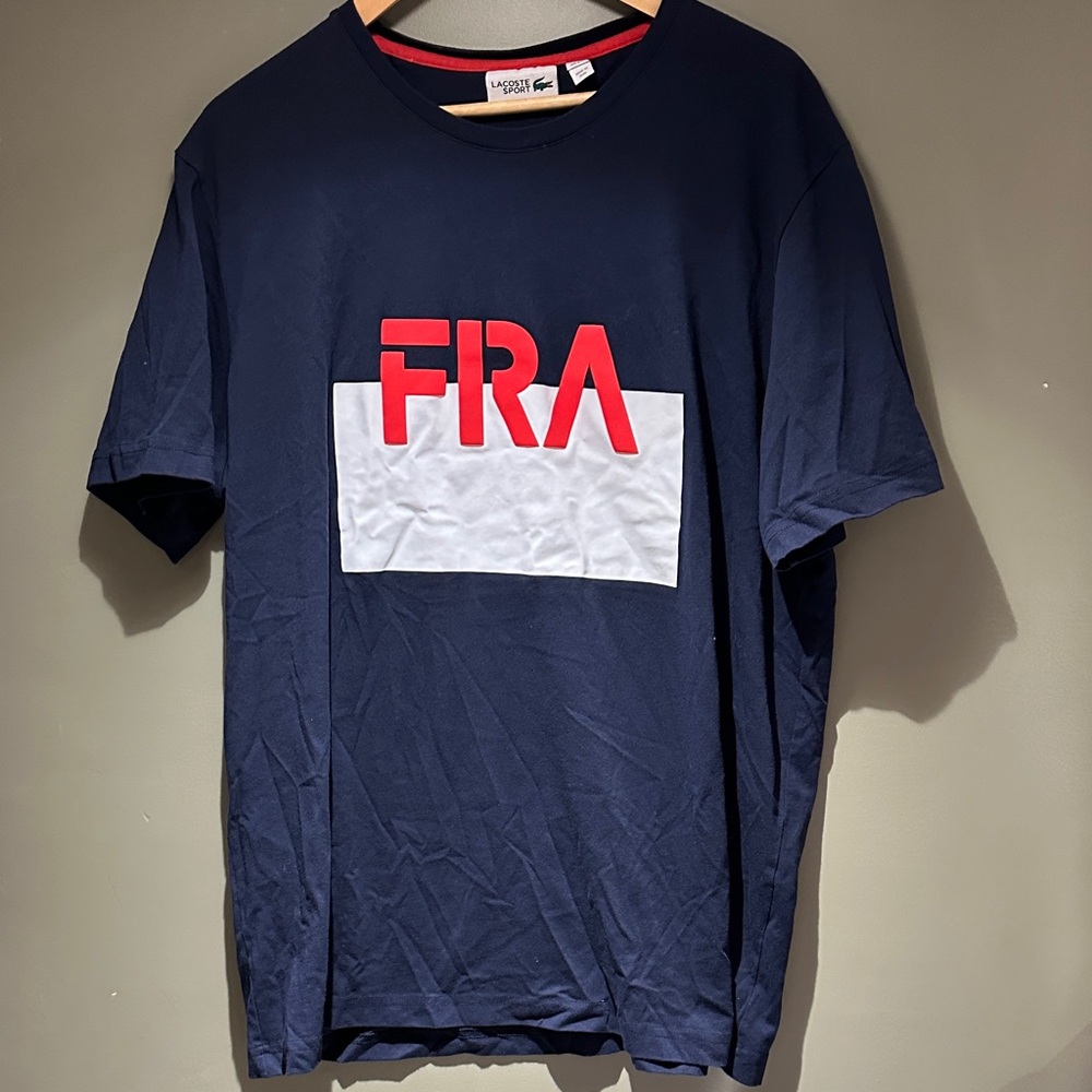 Lacoste Sport Navy FRA Graphic Tee sz 3XL
